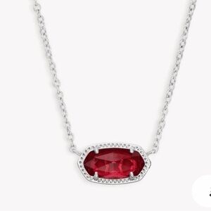 Kendra Scott Red Gemstone Silver Necklace